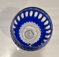 Wedgwood Crystal Crown Hock Wine Glass Azure Sapphire, Blue, 8.25 inches-Germany