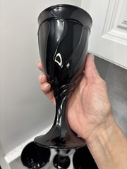 Vintage Nortake Sweet Swirl Wine Glass set of 6 Black 7.25” Wine