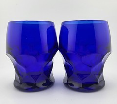 Vintage Mosser Cobalt Blue Glass Georgian 4″ Tall Drinking Glass