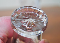 Pair of vintage crystal glasses identified as the «Petal» – soviet vintage 1970s