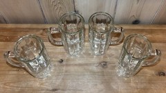 Paul Sebastian Gift Set Of 4 21 Oz. Thick Glass Beer Mugs -Made in France