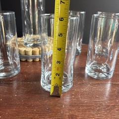 6 MCM Libbey Crisa Impressions Pinched Clear Glasses Tumblers 16 oz