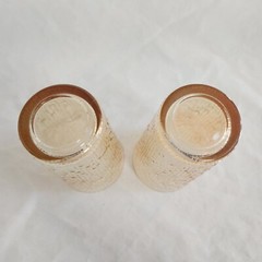 Pair of Jeannette Marigold Carnival Tree Bark Drink Tumblers Barware 14 oz. 6″