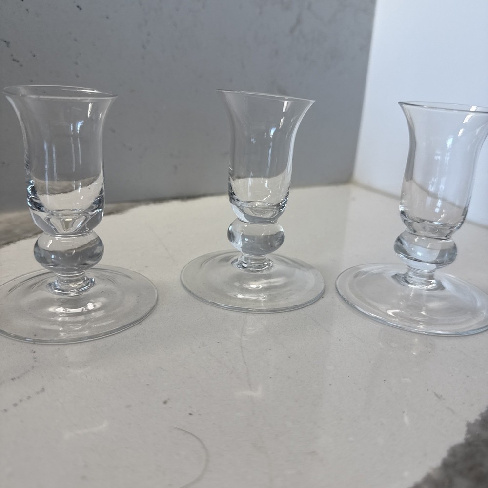 Set Of 3 Vintage Imperial Candlewick Footed Parfait Glass 3.75” Clear Stemware