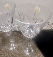 Lot 4 Cristal De Flandre Salzburg Wine Glasses Set Crystal Clear Stemware France