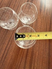 (3) Vintage Saski Crystal Wheat-Etched Brandy Snifters/Cognac Glasses Japan