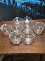 Vintage Dragon Glass Diamond Drinking Glasses Set Of 8