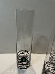 Art Glass Set of 4 String Art 3D Cocktail Highball Glasses 8»