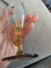 Libbey Forever Amber Whiskey Sour Glass Clear Yellow Stemware 6″