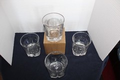 Vintage 4 Squire by Libbey Double Old Fashioned Cut Glass Weighted Base 4″ 1998