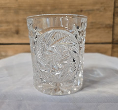 Vintage 1970s Fostoria Glass STOWE Clear Pinwheel Highball Tumbler 4″