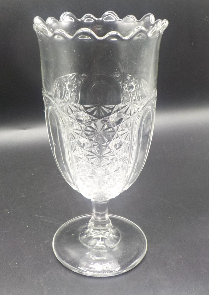 EAPG Daisy and Button Scalloped Celery Gass Vase Bloody Mary accessory