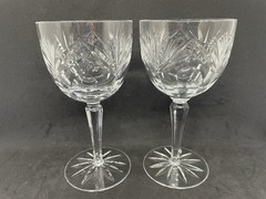 Gorham Rosewood Crystal Water Goblets, Set of 2, Older Pattern