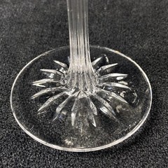 Pair of Durand Cristal D’Arques MADRIGAL Wine Glass 8″ Cut Fan Ribbed Stem ~ NEW