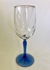 Vintage Libbey Cobalt Blue Stem Wine Glasses Swag Drape Gold Rim – Set of 3