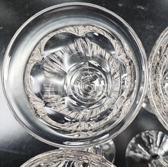 6 Imperial Glass Old Williamsburg Clear Water Goblets Vintage Stemware Retro Lot