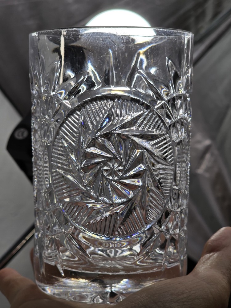 6 Vtg Fostoria Stowe 5” Highball Glass Barware Heavyweight Pinwheel Hobstar 113