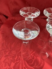 NIB FLAWLESS Glass BACCARAT France Four VEGA Crystal VODKA SHOT CORDIAL FLUTES