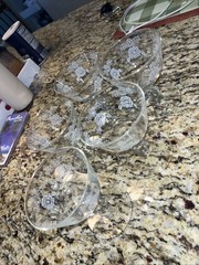 Vintage Homer Laughlin Queen Esther Gold Rimmed Sherbet Glasses (5) 4.5”x3.5”