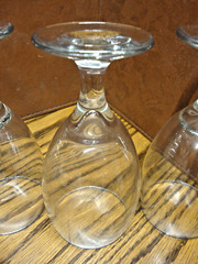 Vtg Set 4) Wine/ Iced Tea Stemware Glasses Clear Goblets 7″ tall Barware G21
