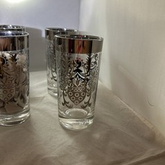 Vintage MCM KIMIKO Silver Knight Shield Highball Glasses-Set Of 6