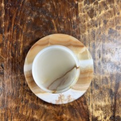 Handcrafted Marble Goblet and Saucer – Elegant Decorative Accent