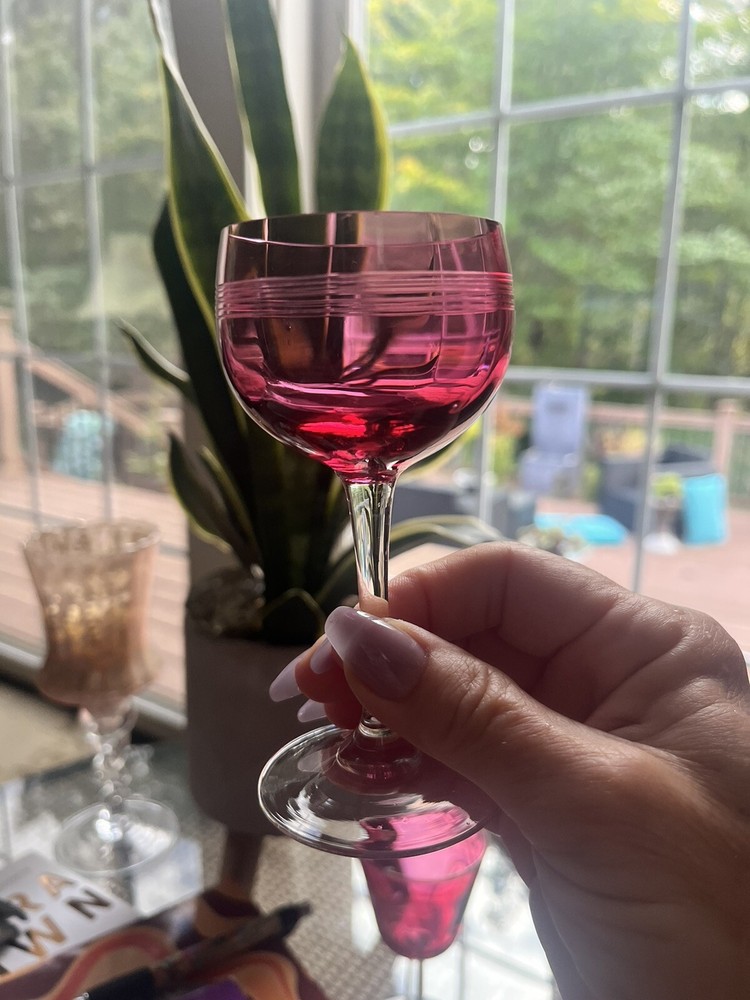 vintage aperitif cranberry Stem Glass