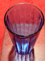Vintage Anchor Hocking Essex Cobalt Blue Panel Glasses Tumblers Set of 6 MCM