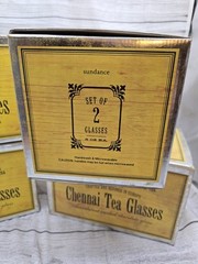 Sundance Catalog Chennai Tea Glasses 8 Total. Translucent Washed Chocolate Glass