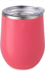 12oz Stainless Steel Stemless Wine Tumbler Insulated w Lid & Matching Straw