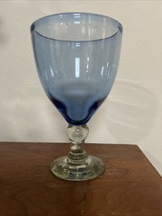 6 Mesa International Made In Mexico Blue Mexican Hand-Blown Wine Glass- 8″ Tall