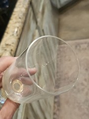 6 X Artist Signed Riler/Rilen/Riley ’97 Art Glass Custom Wine Goblets Gold Ring
