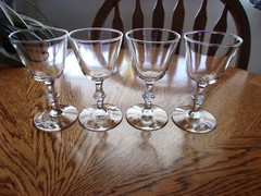 Liquor Cocktail Georgian Wine Blown Crystal Knob Stem 4 Oz – Set of 4