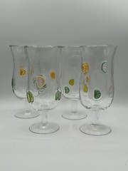 Artland Hand-Blown Drinking Glasses Goblets Applied Lemon Lime Slices – Set of 2
