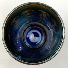 Blue Fenton Carnival Glass Milady 4-1/8” Height Tumbler Great Condition