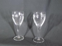 Set of 2 Mikasa Crystal Clear Decorative Wine Glasses