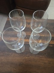 Set Of 4 Fine European Crystal Glass Wine Water Goblets, Lead-free