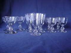 Vtg Libbey Rock Sharpe #3003 White Rose &Crown 12 Glasses Goblets 3 Sizes
