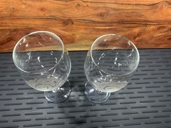 Frosted Rose Flower Wine Clear Glasses, Set Of 2