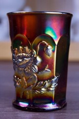Northwood Carnival Glass Oriental Poppy Tumbler Iridescent