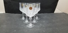 6 CRISTAL D’ARQUES 24% LEAD CRYSTAL LONGCHAMP 6 CL/4OZ CORDIAL GLASSES w/BOX