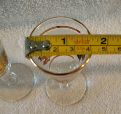 VTG Gold Leaf Libbey Frosted Stemmed Cordial Shot Glasses 3.5″ x 1.5 «