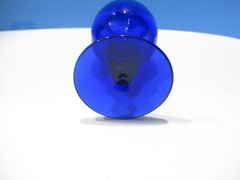 Vintage Small Mini Cobalt Blue Stem Goblet 3″ Tall