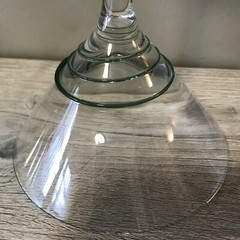 3 Pier 1 Applied Swirl Martini Glass 7 3/4″ x 5″ Red Green Purple VGC