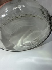 Wine Carafe 11.75” Tall Grey Glass 2.25” Top Opening, 4” Diameter At The Bottom
