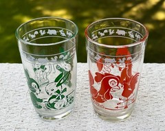 Swanky Swig Glasses 1960’s Kraft Jelly Jar Juice Cats Bunny Dogs Rooster