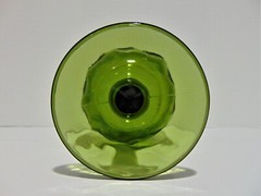 Bartlett Collins Goblet Beer Glass Schooner Grapevine Dot Thumbprint Green