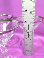 Vintage MCM Elegant Champaign Glasses Pressed Leaf Stem Platinum Band Set of 3