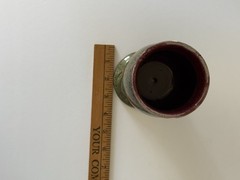 Vintage Handmade Studio Art Unique Wine Goblet Set Of 2 Signed EUC Green Purple