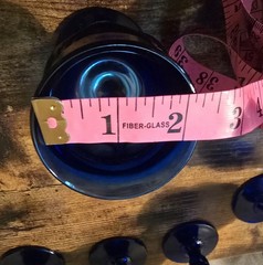 8 Vintage Indiana Glass Company King’s Crown Cobalt Blue Goblet Glasses. #41#